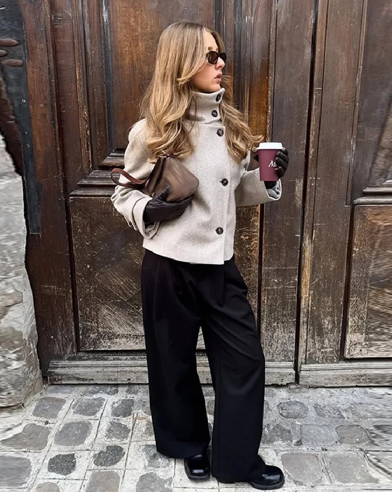 Alice Stand Collar Jacket with Pockets