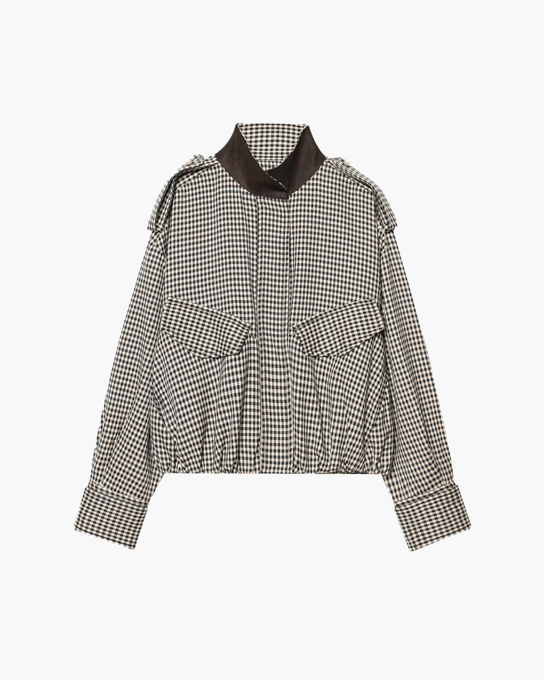Lisa Bomberjacke mit hohem Kragen und Karomuster