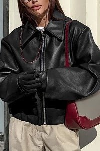Katie Matte Moto Faux Leather Jacket