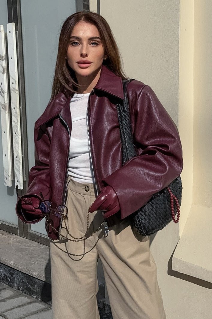 Katie Matte Moto Faux Leather Jacket