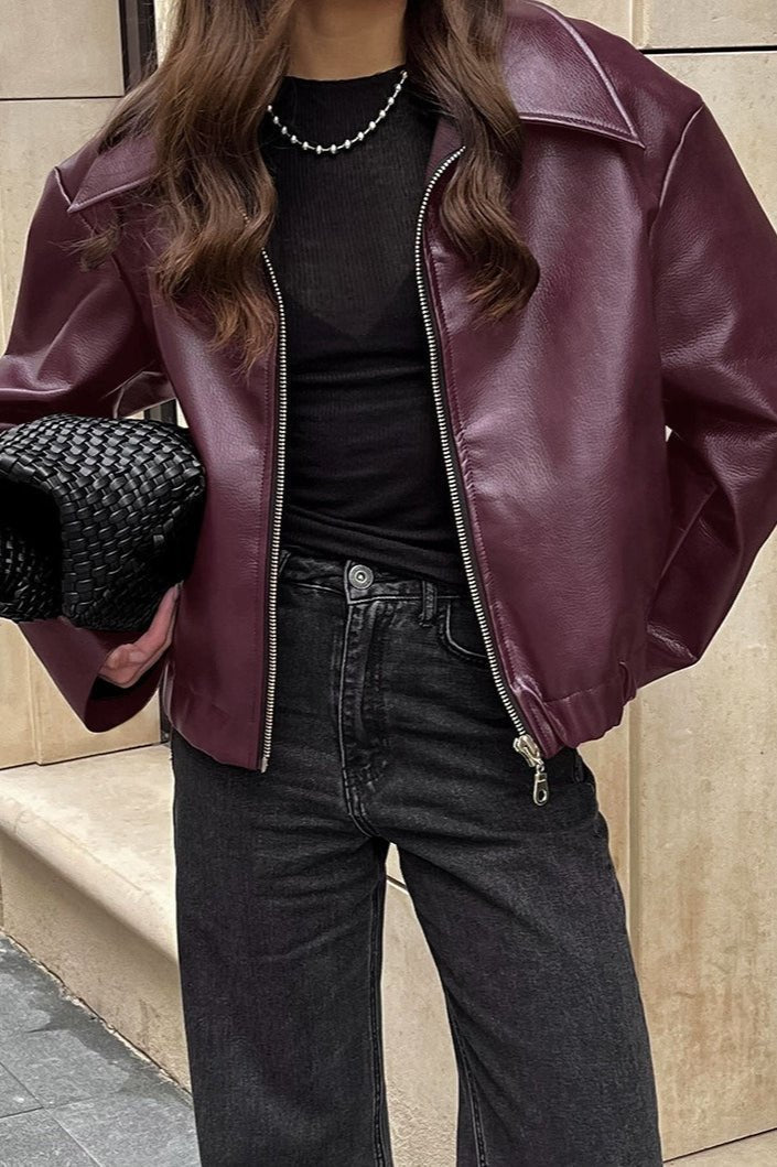 Katie Matte Moto Faux Leather Jacket