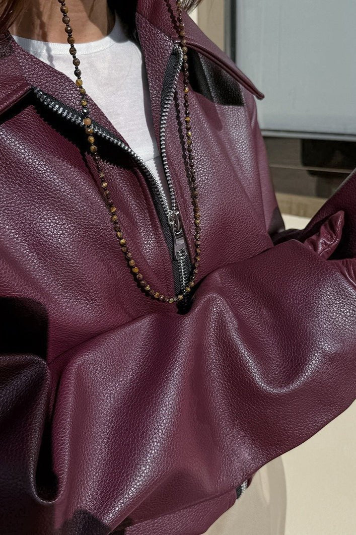 Katie Matte Moto Faux Leather Jacket