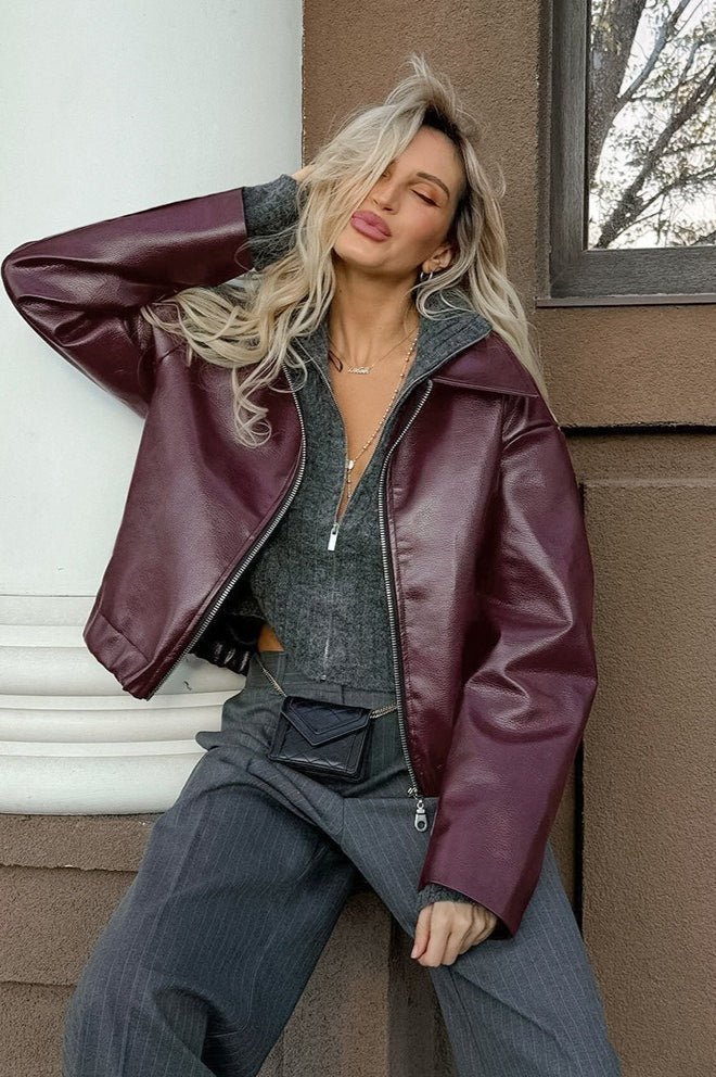 Katie Matte Moto Faux Leather Jacket