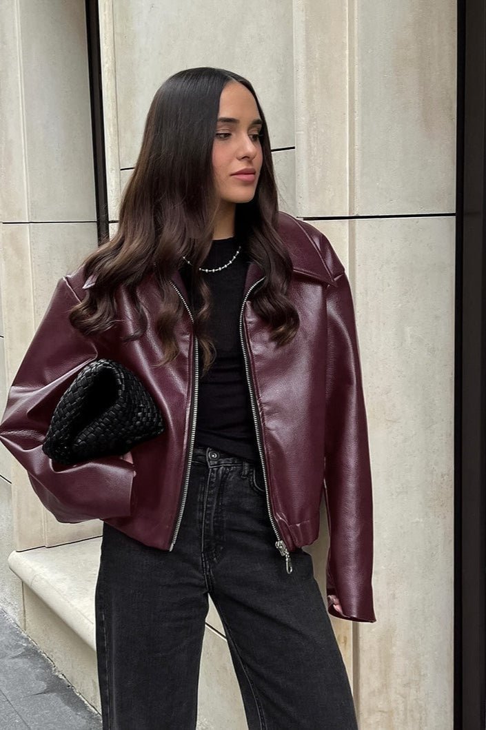 Katie Matte Moto Faux Leather Jacket