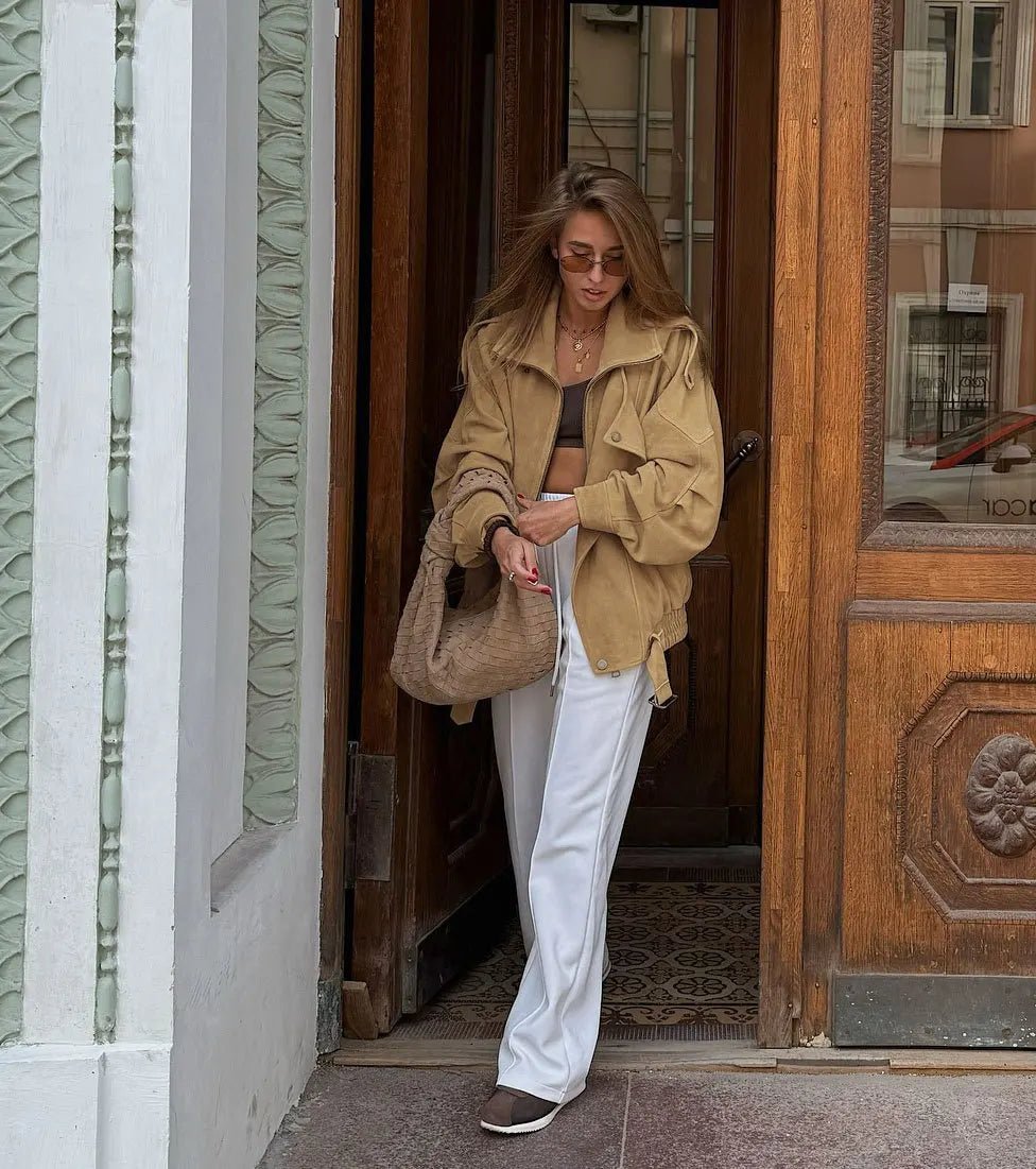 Erica Oversized Bomberjacke aus Kunstvelours