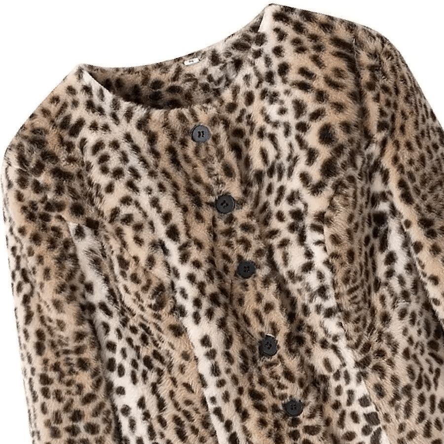 Katie Leoparden-Kunstfell Cropped Jacke