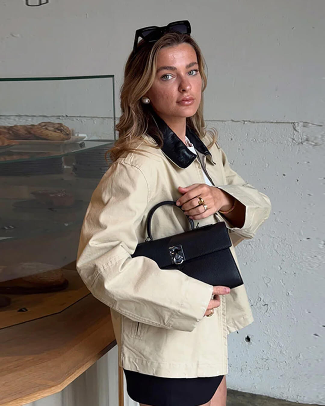 Jessica Zip-Jacke mit Kontrastkragen