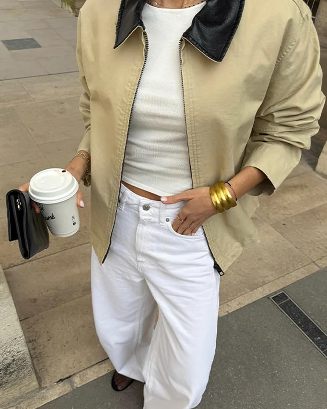 Jessica Zip-Jacke mit Kontrastkragen
