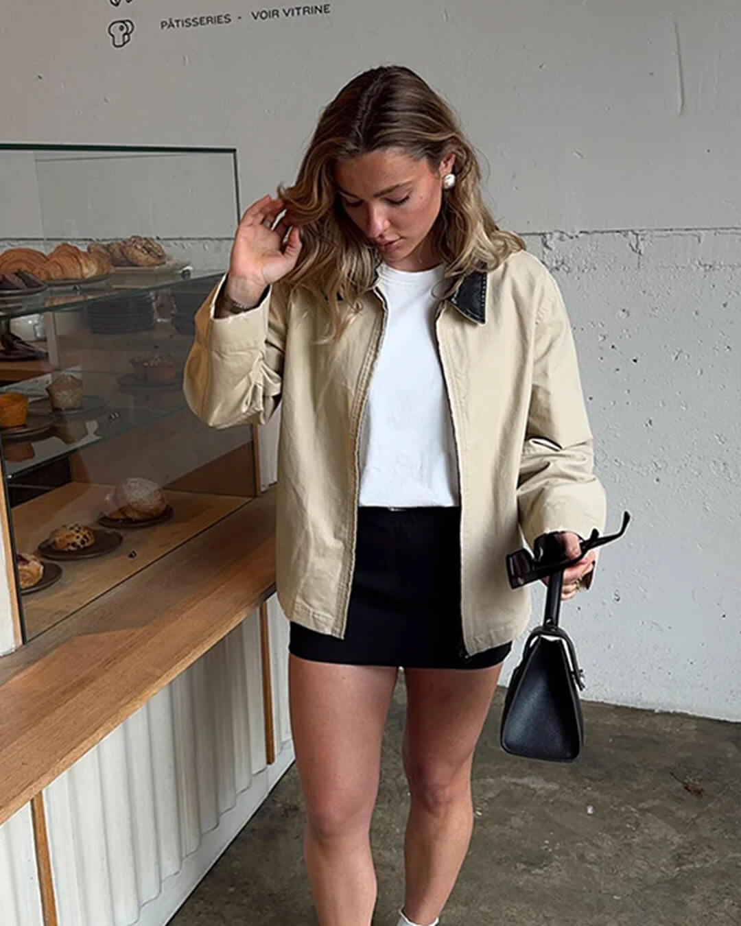 Jessica Zip-Jacke mit Kontrastkragen