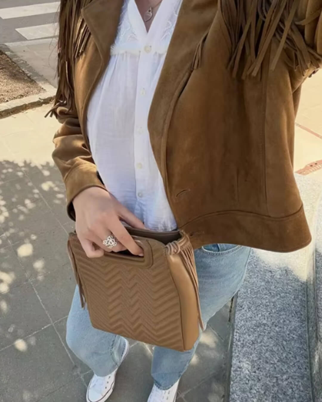 Julie Kunst-Wildleder Fransen Westernjacke
