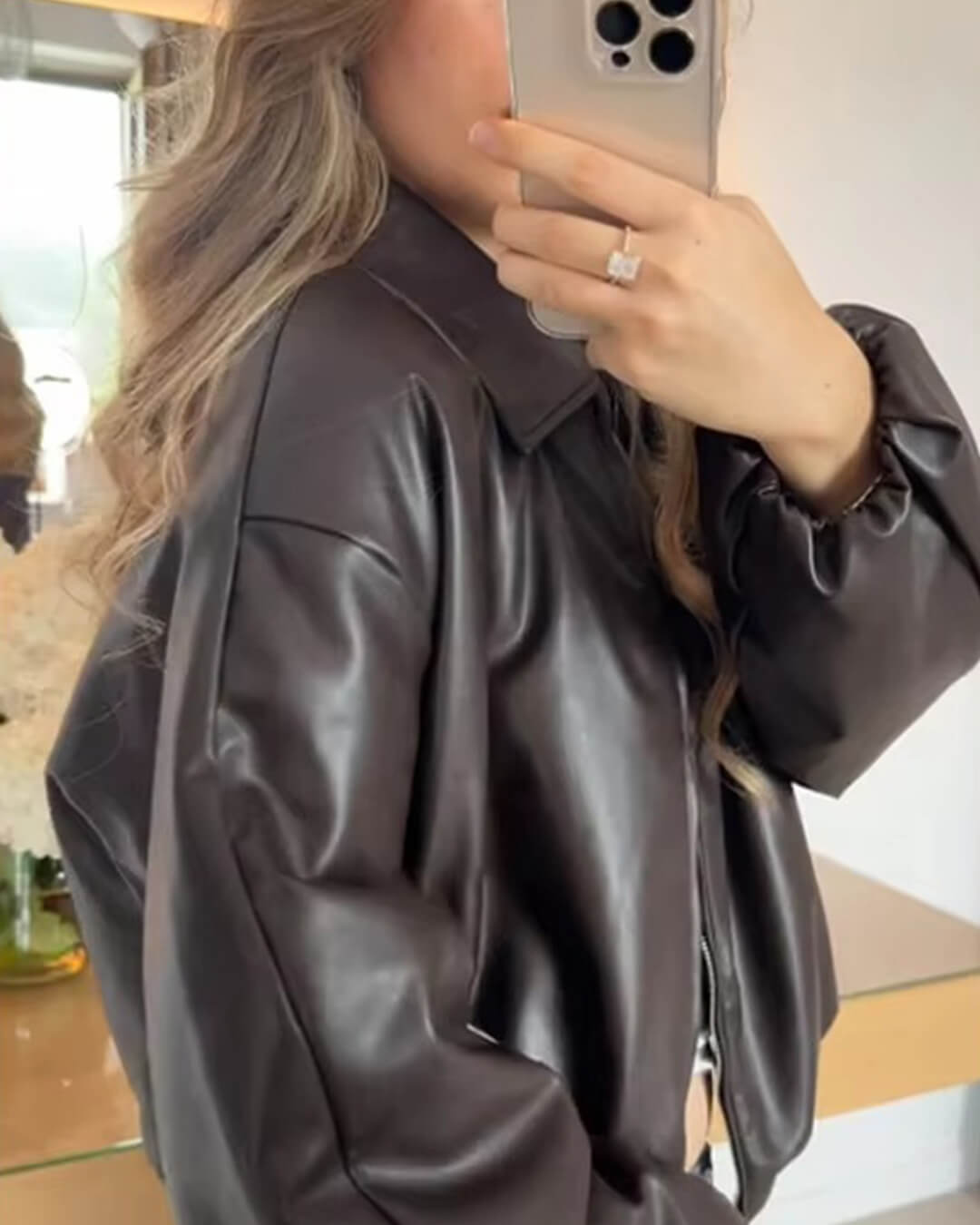 Sienna Faux-Leder-Bomberjacke