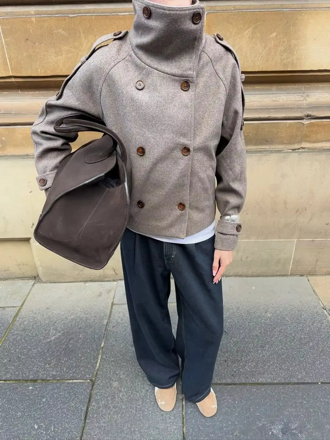 Kelly Stand Collar Oversized Coat