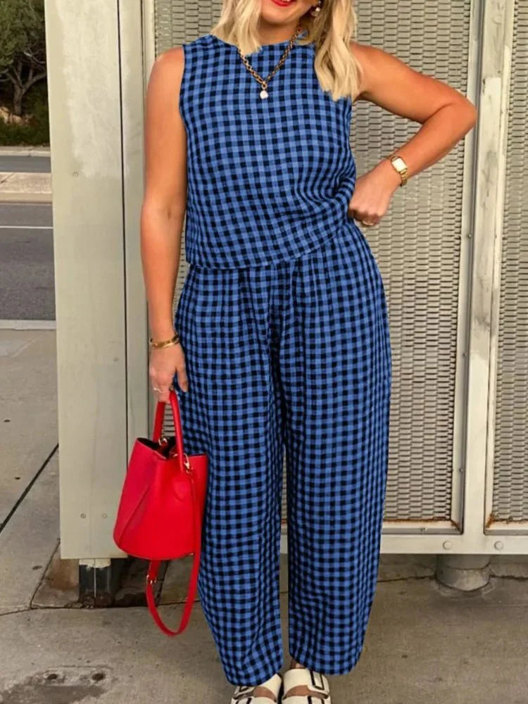 Zinnia Karoweste und Hose Set