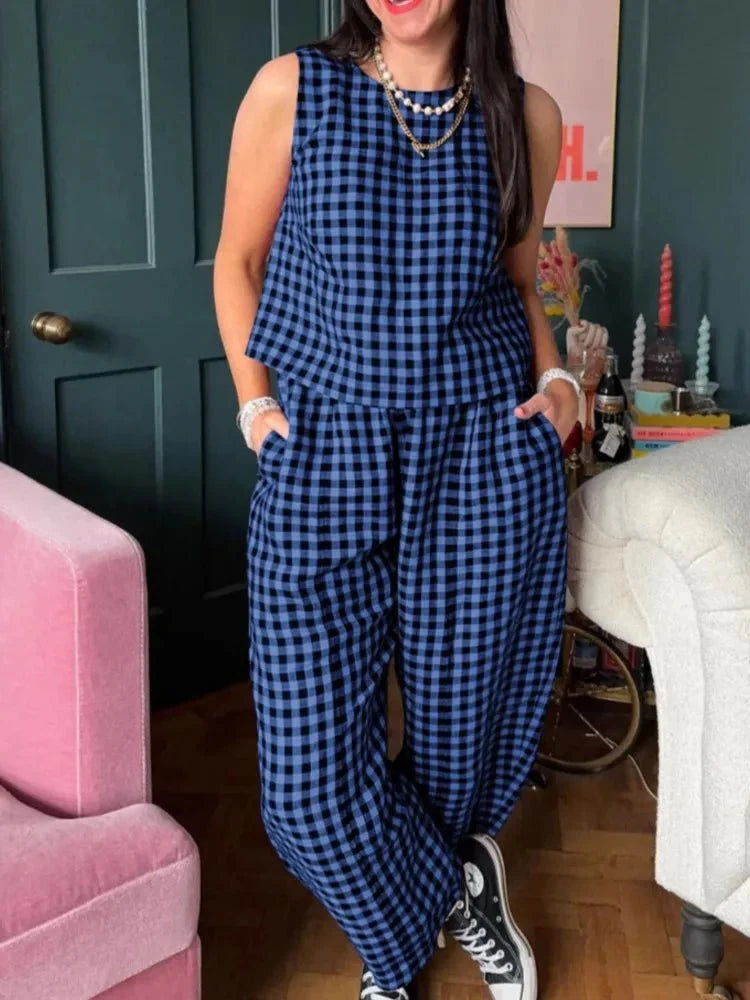 Zinnia Karoweste und Hose Set