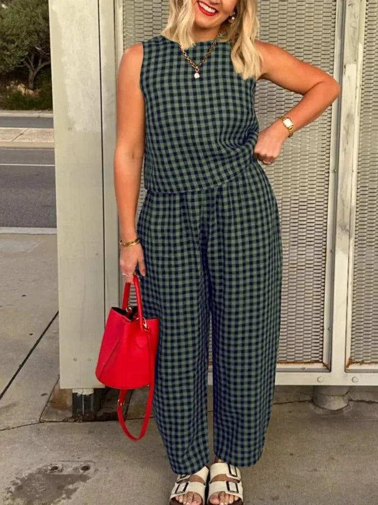 Zinnia Karoweste und Hose Set
