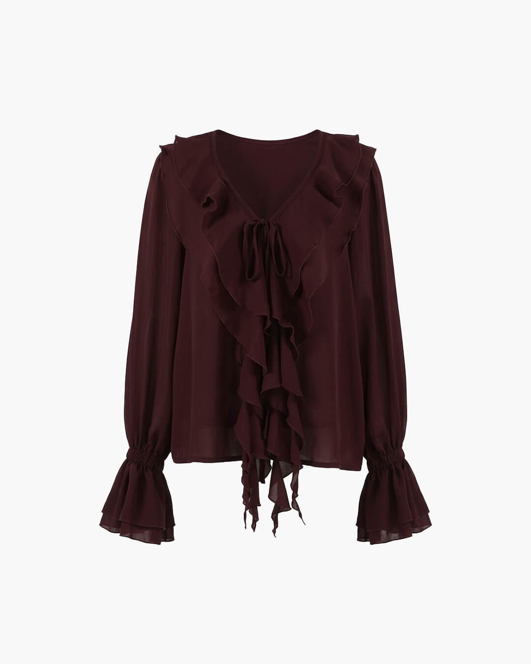 Monica Tie Neck Ruffled Blouse