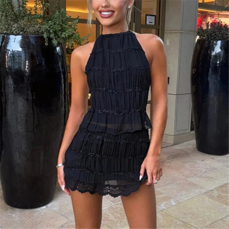 Rosalie Zweiteiliges Set aus Spitze und Mesh
