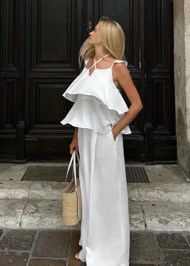 Mara Flowy Rüschen-Top und Hose Set