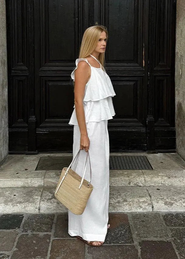 Mara Flowy Rüschen-Top und Hose Set