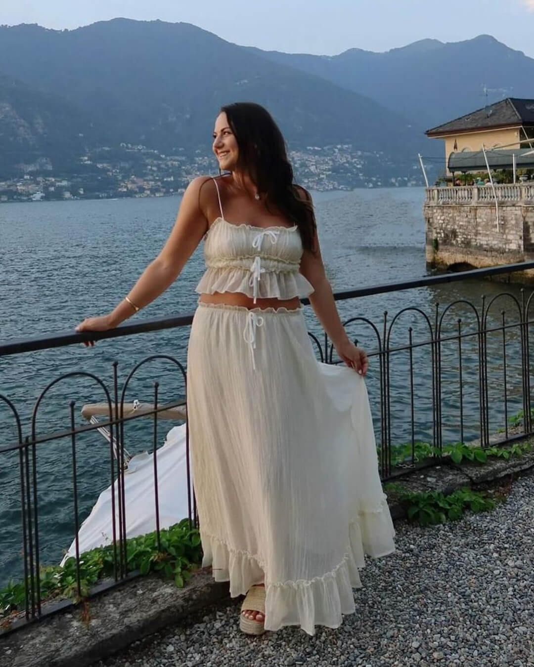 Valerie Set aus gerafftem Cami-Top und Maxi-Rock