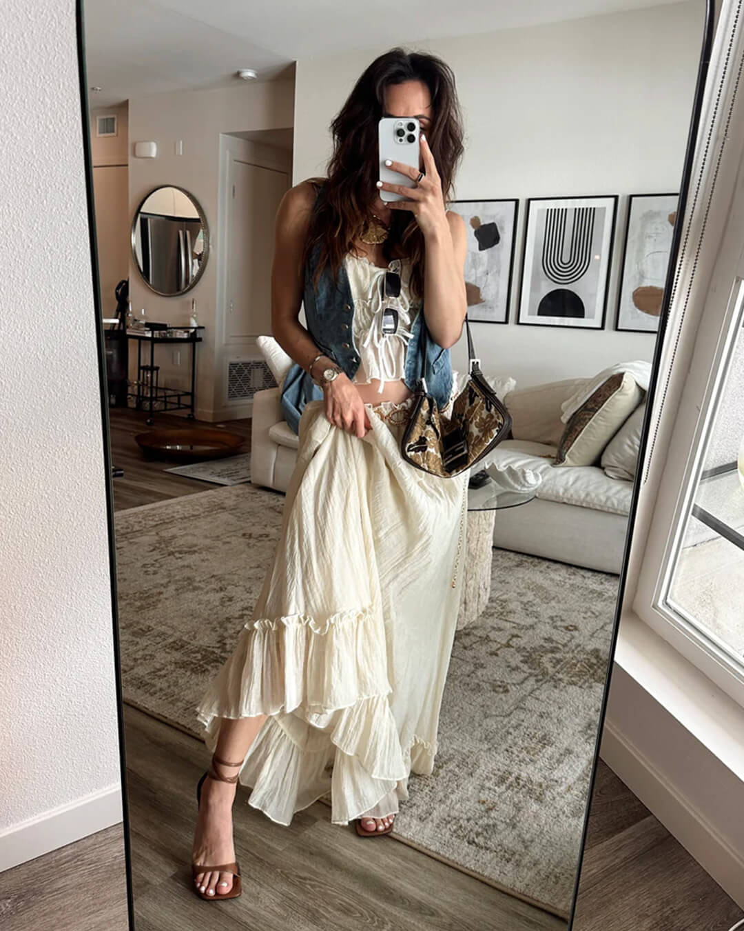 Valerie Set aus gerafftem Cami-Top und Maxi-Rock