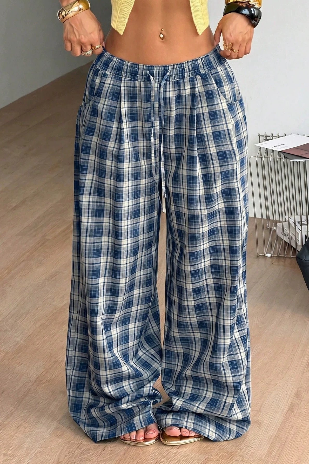 Jessica Karo Weitbein-Hose mit Kordelzug