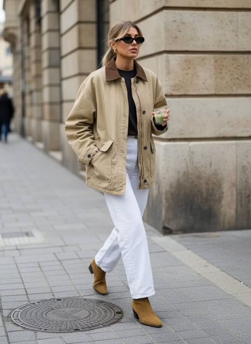 Fiona Vintage Utility Canvas Jacke