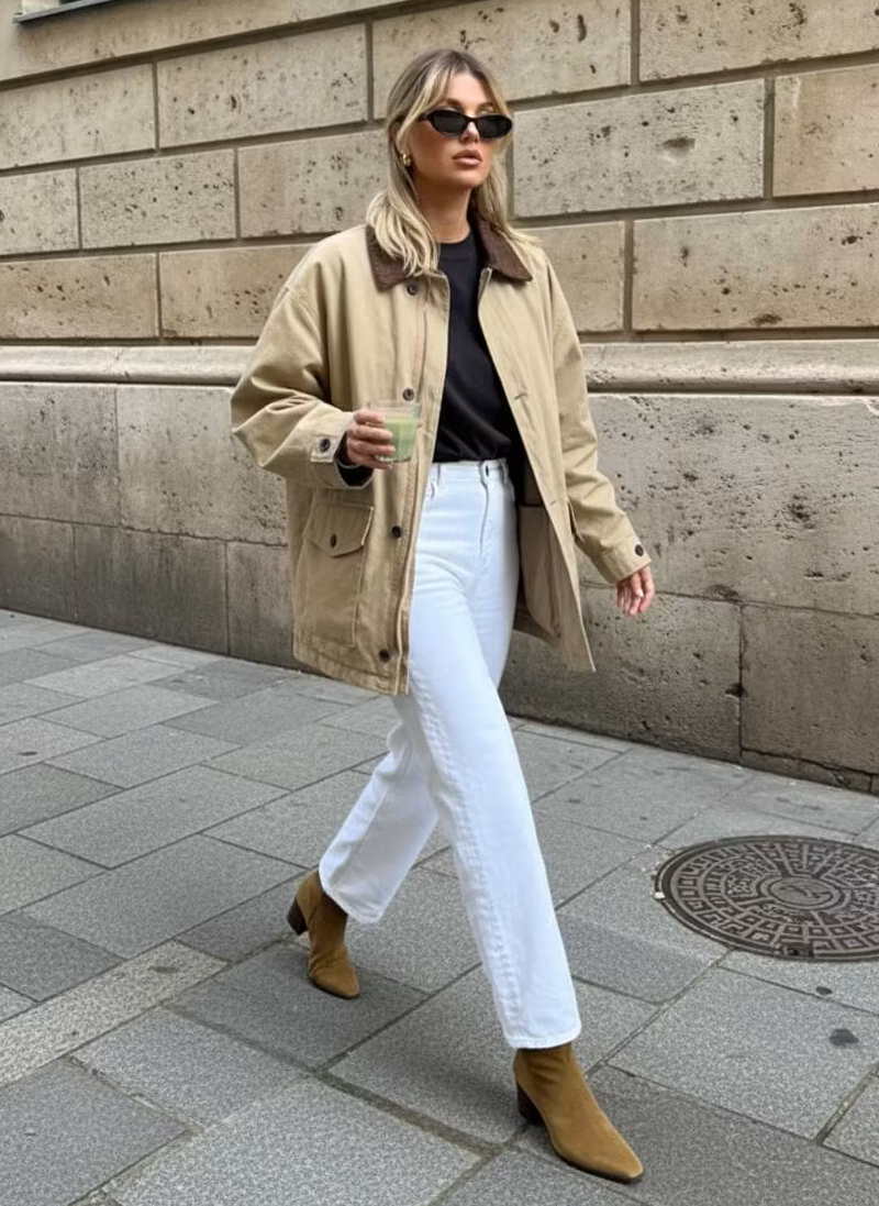 Fiona Vintage Utility Canvas Jacke