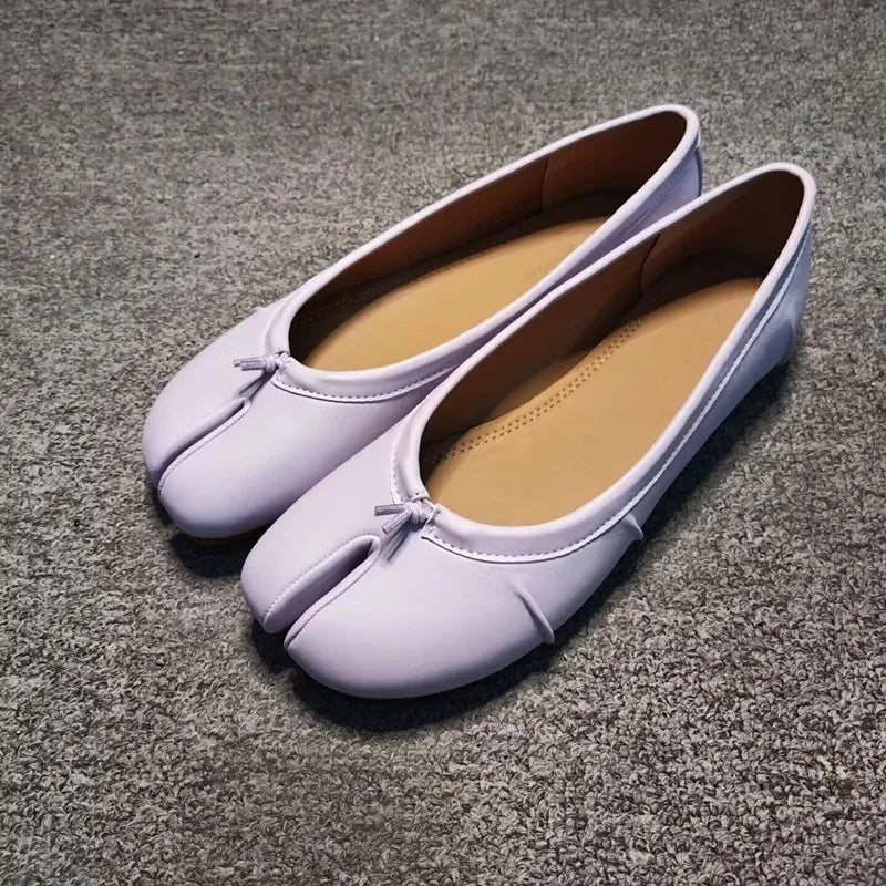 Miranda Split-Toe Leder-Mules