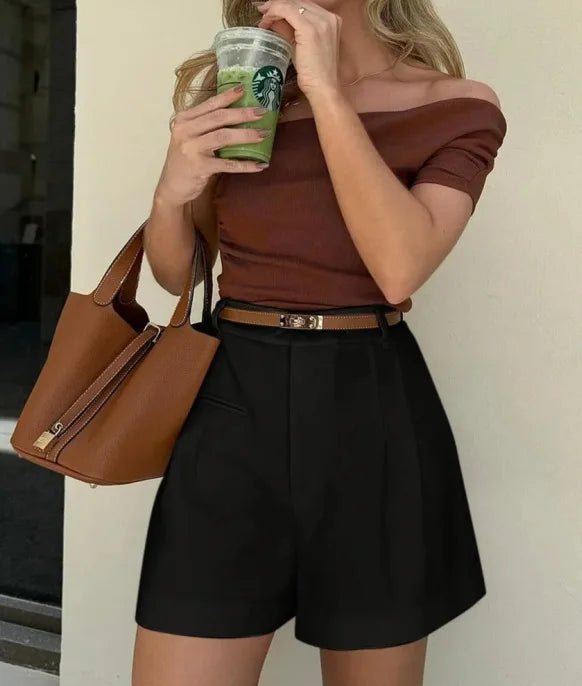 Camila hoch taillierte, maßgeschneiderte Shorts