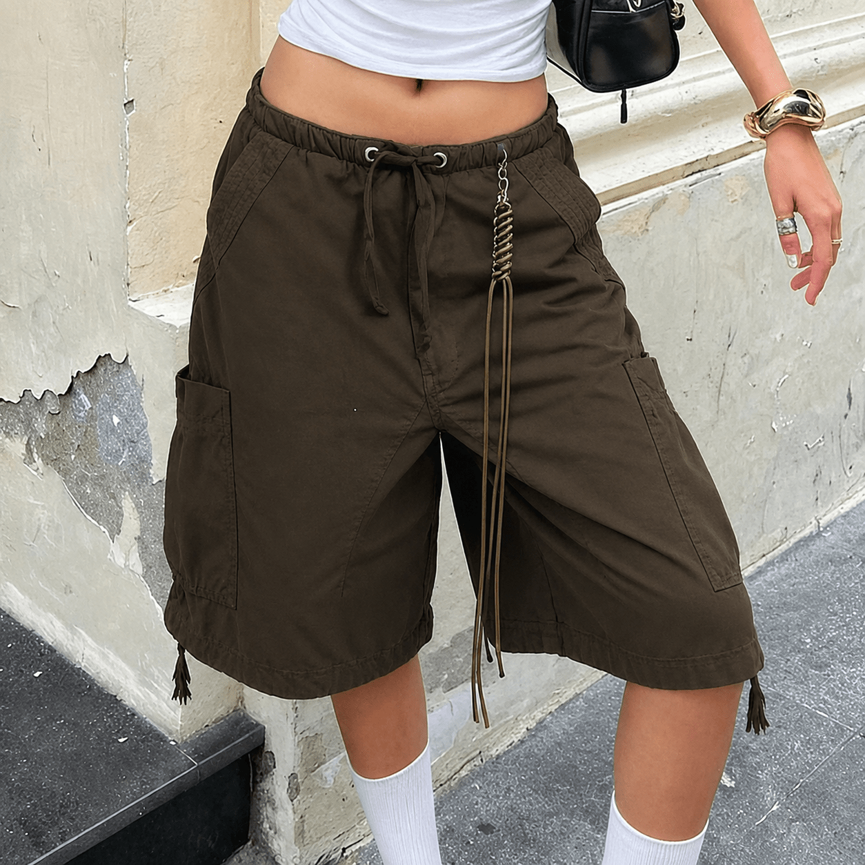 Ariane Baggy Cargo Denim-Shorts