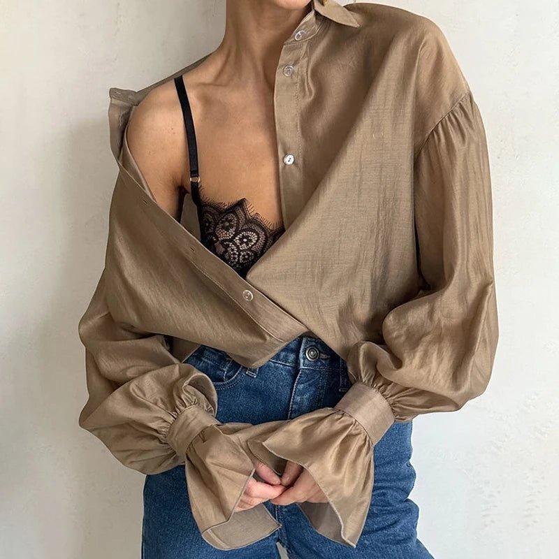 Vivienne Langarm Bluse aus transparenter Spitze