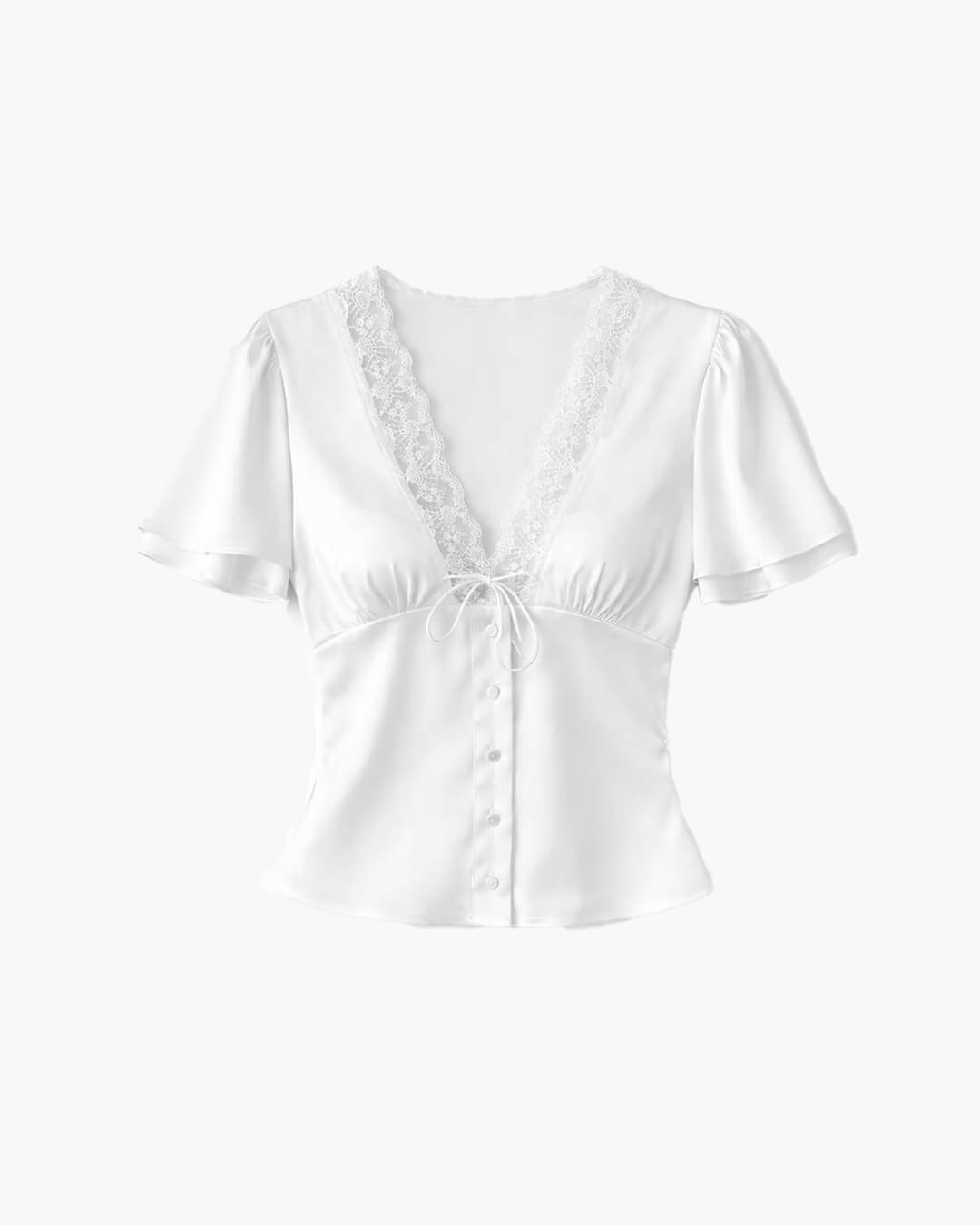 Greta Satin-Button-Bluse