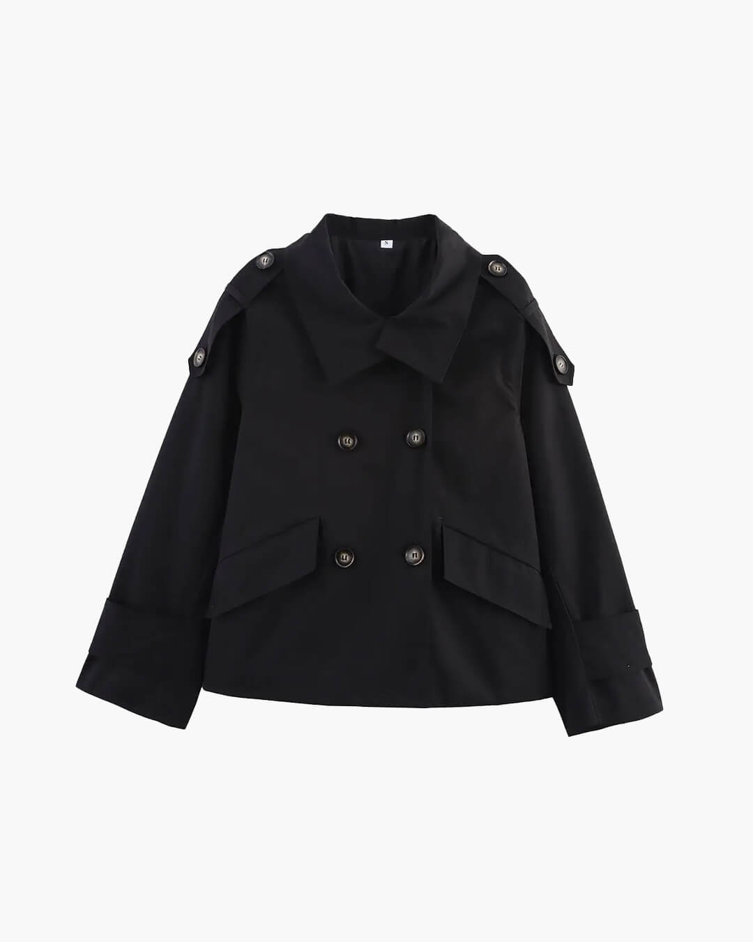 Brynn Stand Collar Cropped Trench Coat