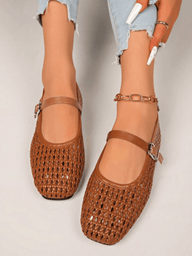 Ella Gewebte Mesh Mary Jane Ballerinas