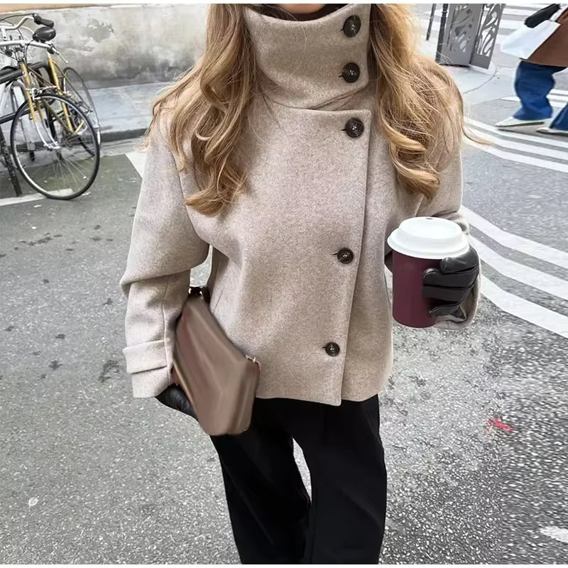 ZEYA - Alice Stand Collar Jacket with Pockets