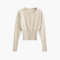Alicia Cardigan-Strickjacke mit Rundhalsausschnitt