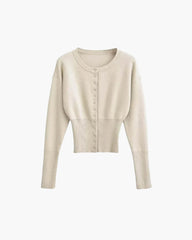 Alicia Cardigan-Strickjacke mit Rundhalsausschnitt