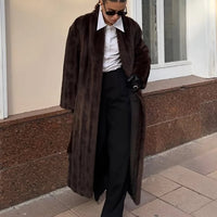 Alicia Faux Fur Maxi Coat with Belt
