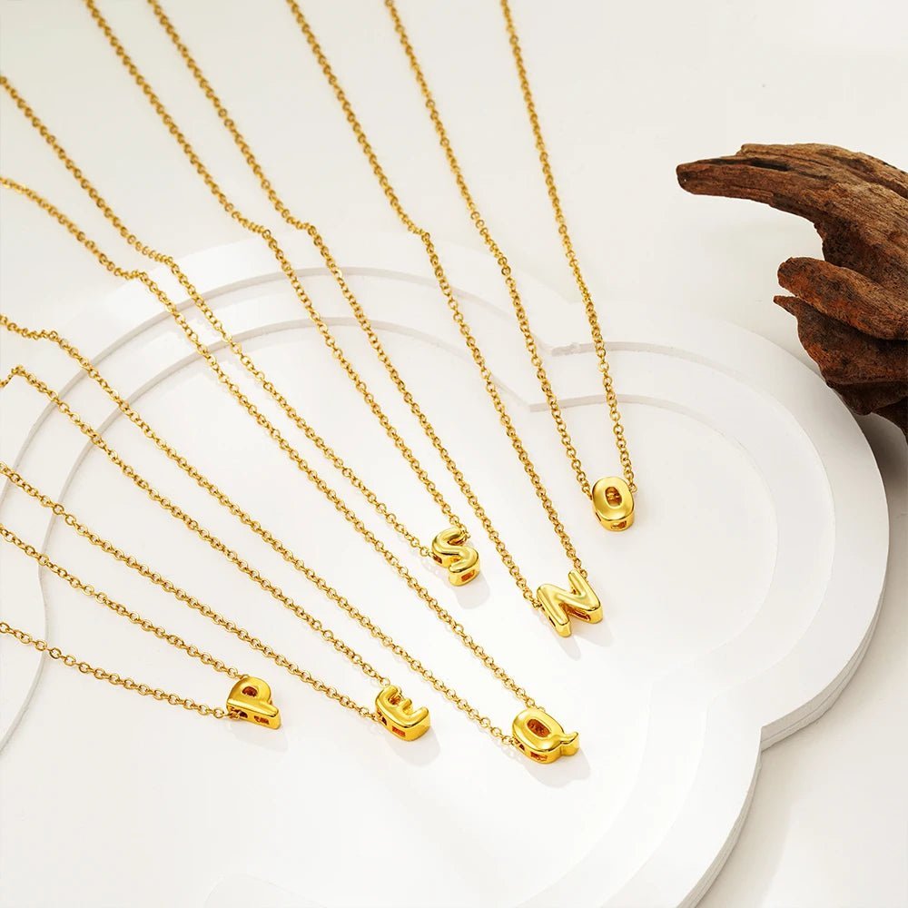 ZEYA - Alouette Gold Bubble Initial Necklace