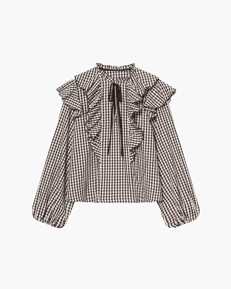 ZEYA - Amelie Gingham Ruffle Blouse