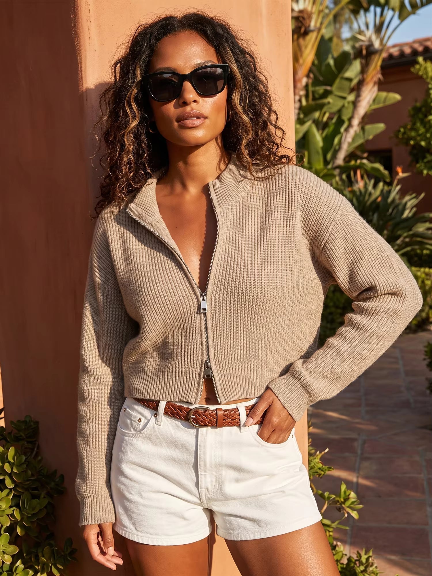 ZEYA - Amy Double Zip Knit Cardigan