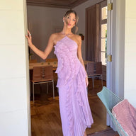 Amy Halter A-Linie Abendkleid