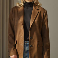 Adalinde Bordeauxrot Suede-Blazer
