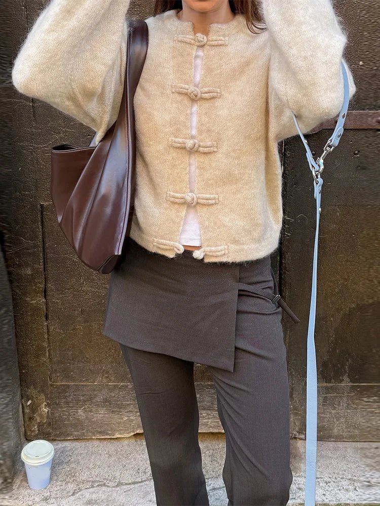 ZEYA - Angela Frog Knots Knitted Cardigan