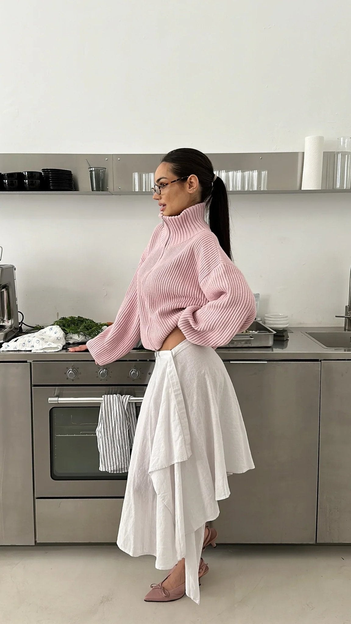 ZEYA - Angela Oversized Ribbed Zip-Up Sweater