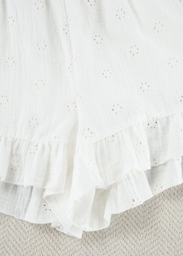 ZEYA - Anna Eyelet Ruffle Shorts Three-Piece Set