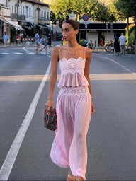 Annie Spitzen-Chiffon Hosen-Set