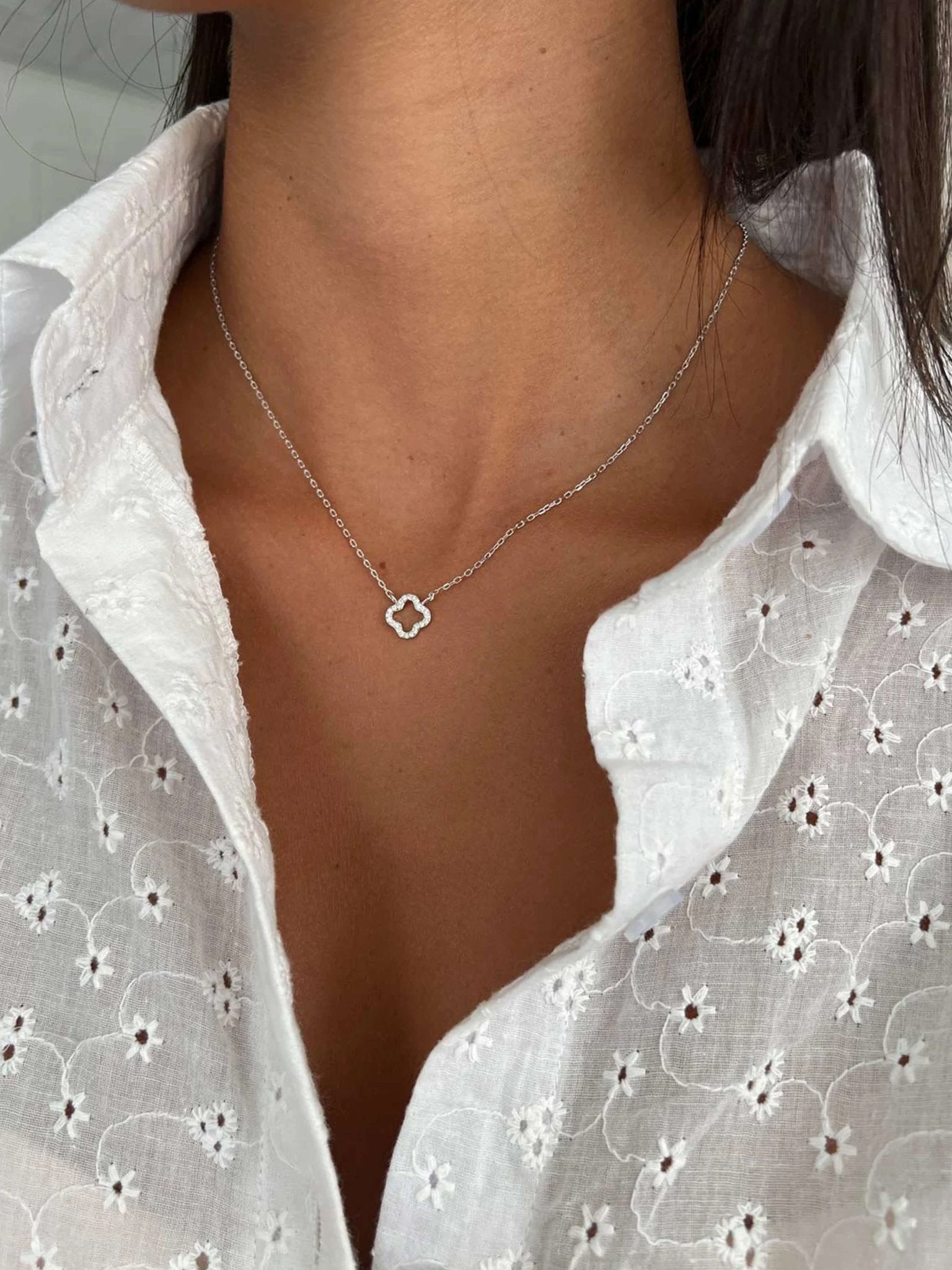 ZEYA - Aurora Clover Zirconia Necklace