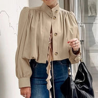 Avery Plissierte Cropped Jacke